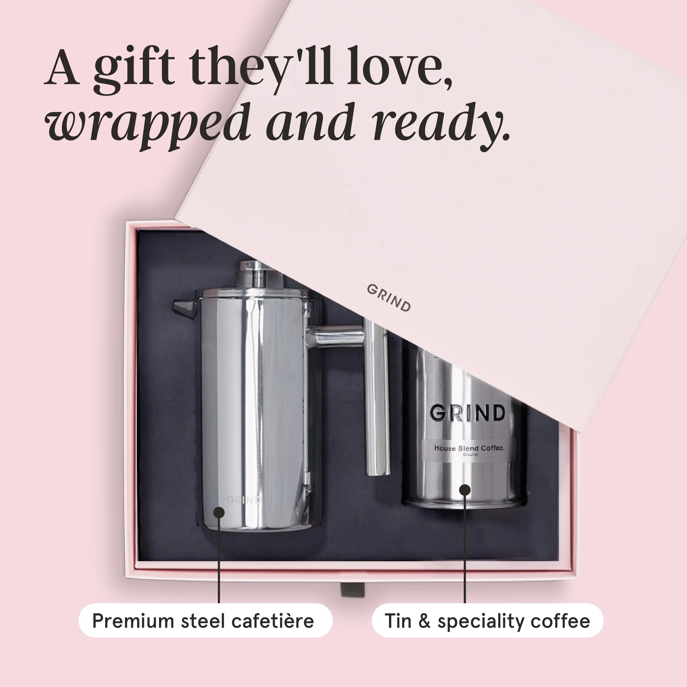 Cafetière Gift Set - Silver Tin - Image 4