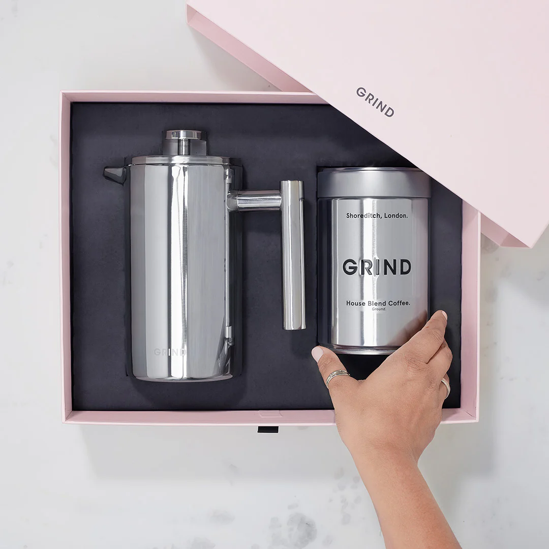 Cafetière Gift Set - Silver Tin - Image 9