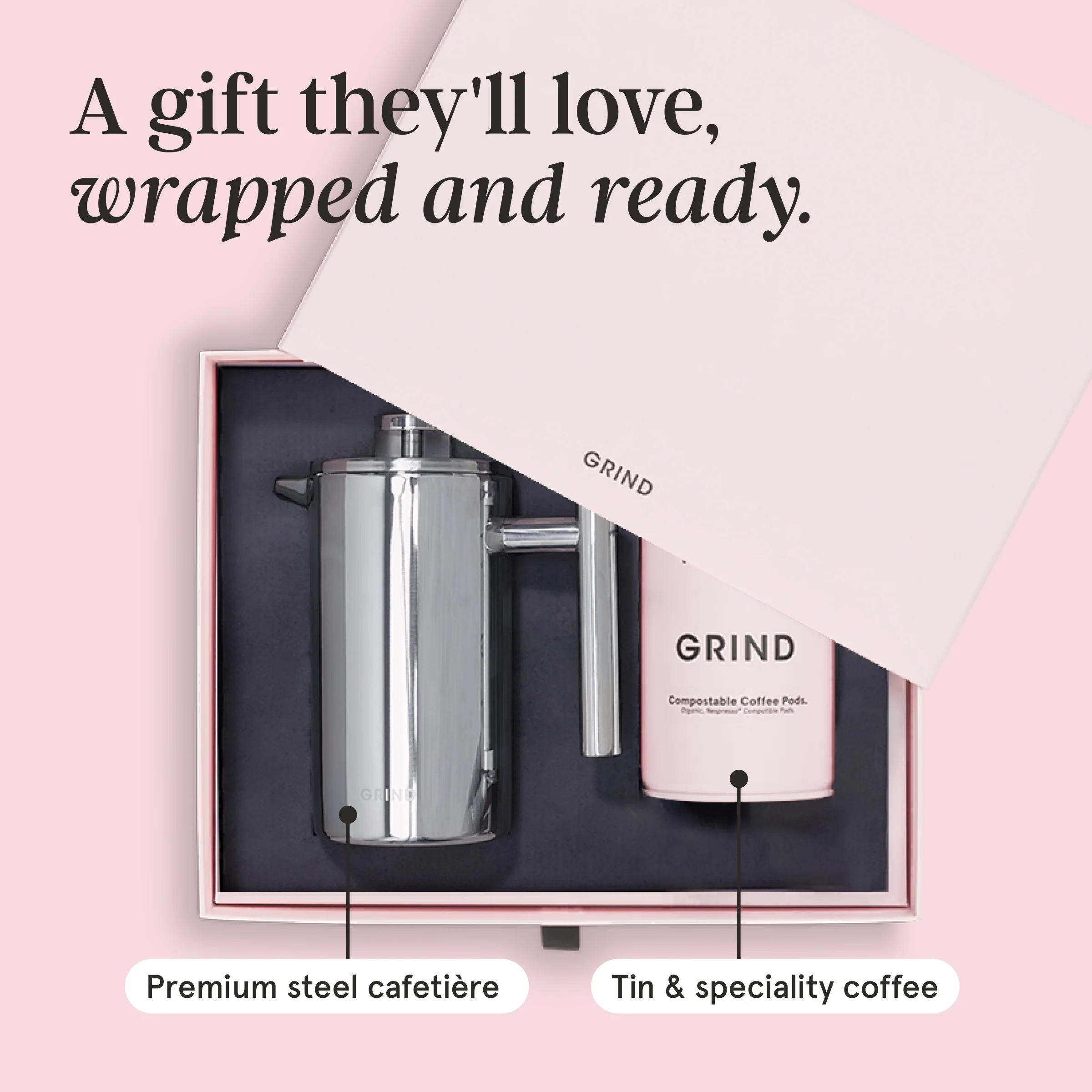 Cafetière Gift Set - Pink Tin - Image 4