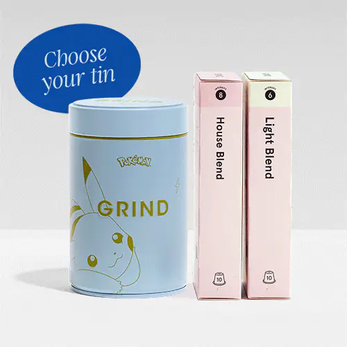 Grind x Pokémon Tin of Compostable Coffee Pods