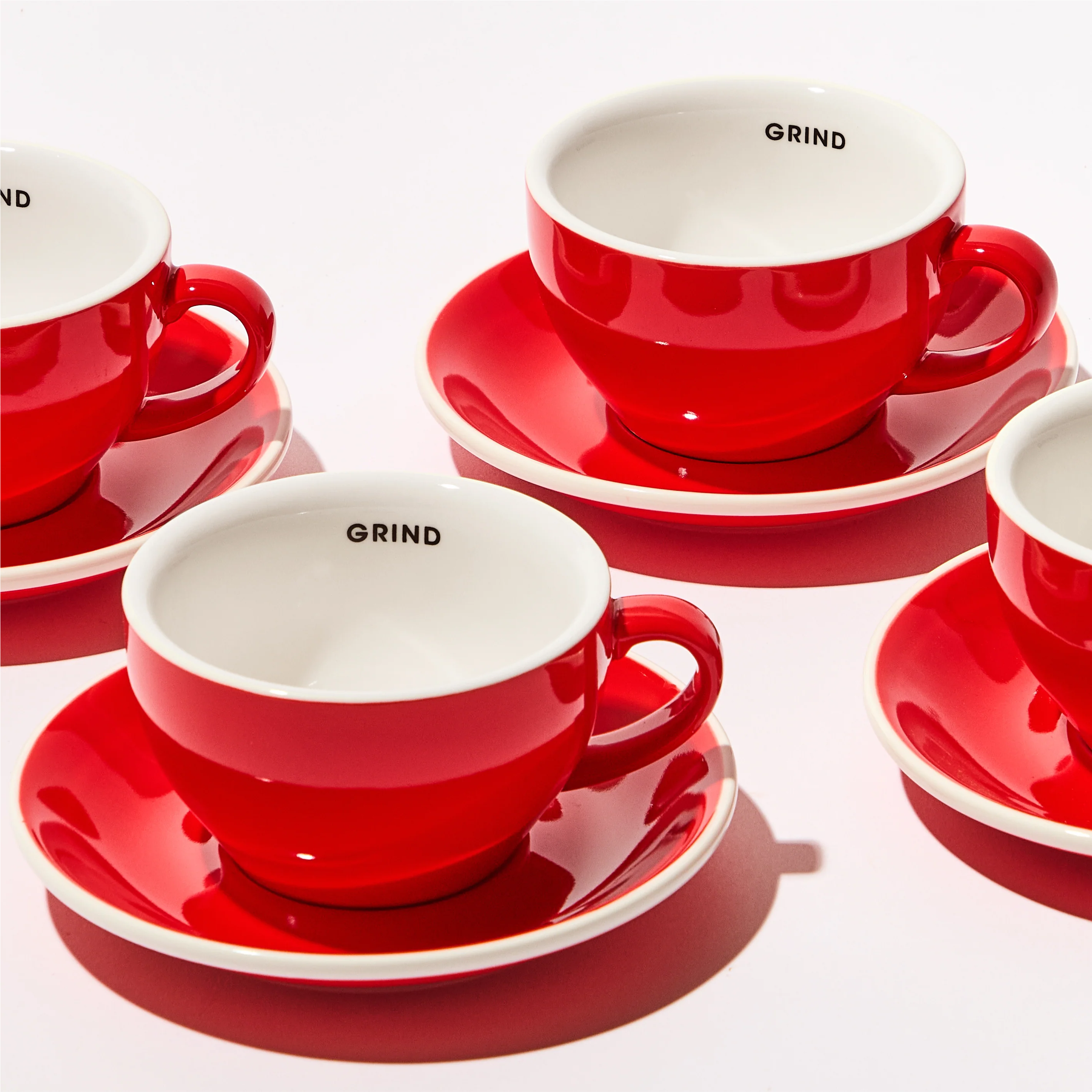 Red Coffee Cups and Saucers - Image 3
