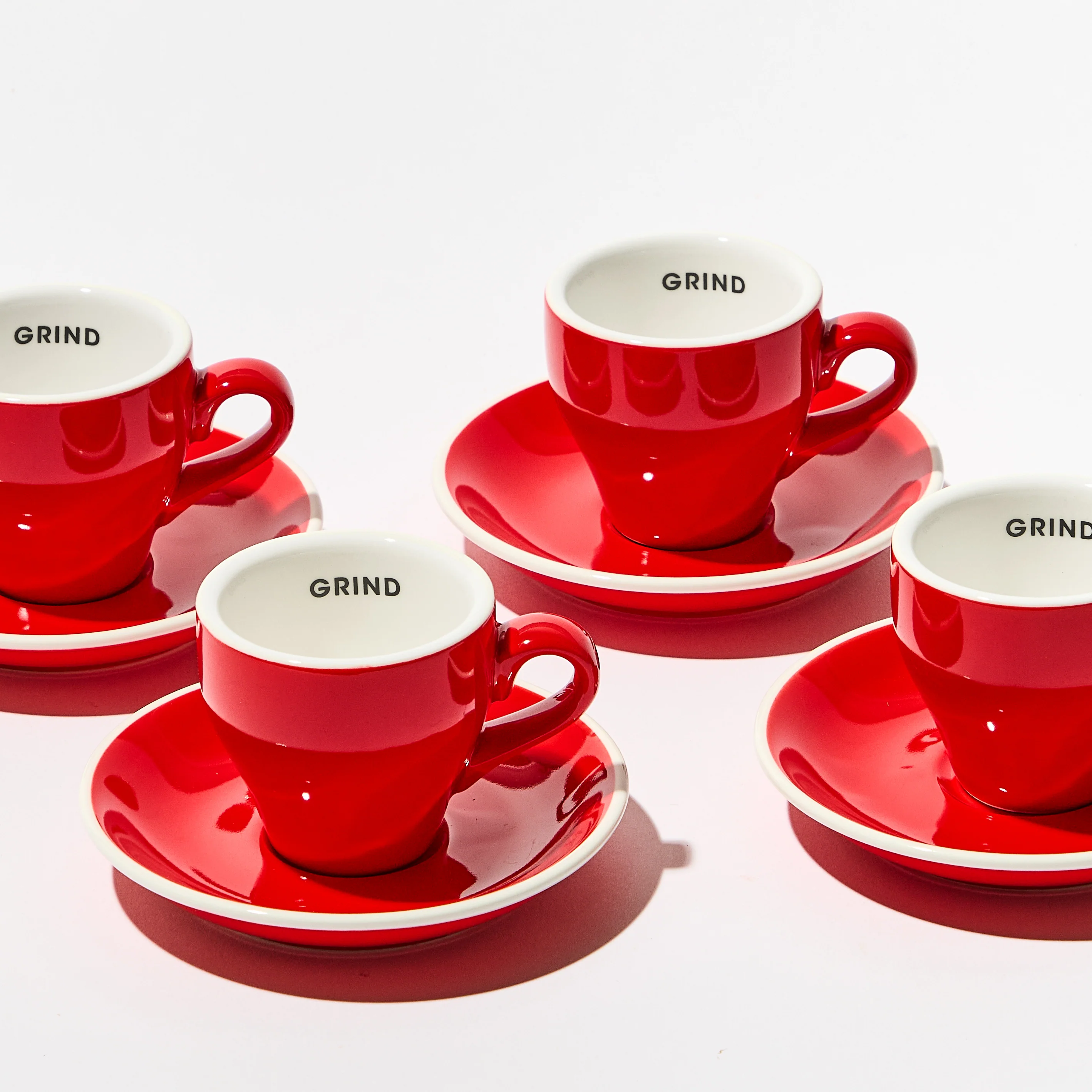 Red Coffee Cups and Saucers - Image 9